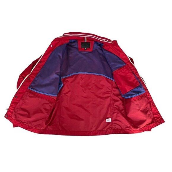 Banana Republic Men’s SZ M Four-Pocket Nylon Jacket Red Full Zip Snap Front - Picture 11 of 12
